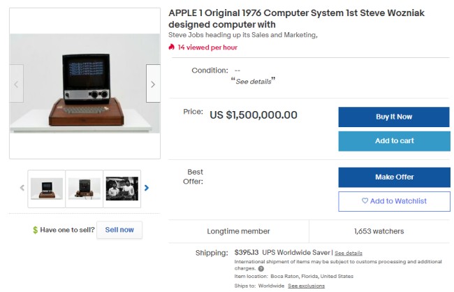Apple 1 ถูกตั้งขายในราคากว่า 45 ล้านบาท 2 Apple 1 ถูกตั้งขายในราคากว่า 45 ล้านบาท