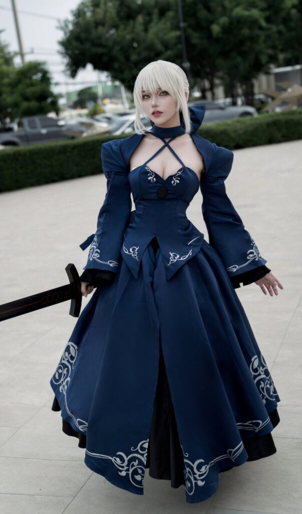 คอสเพลย์ Saber จาก Fate/Grand Order ในชุด Alter สุดขาว 4 Saber FateGrand Order Cosplay by Ahri