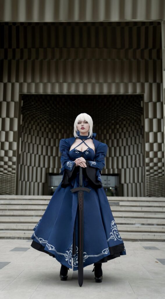 คอสเพลย์ Saber จาก Fate/Grand Order ในชุด Alter สุดขาว 6 Saber FateGrand Order Cosplay by Ahri