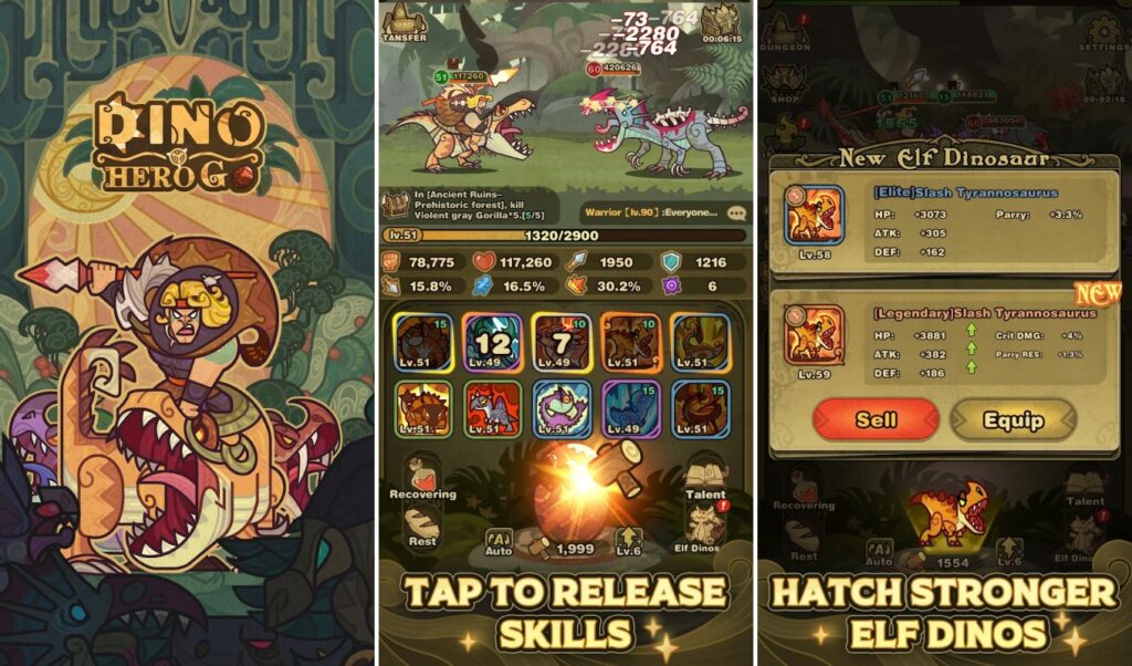 Dino Hero Go เกมมือถือ Idle ออกผจญภัยไปกับไดโนเสาร์คู่หู 4 Dino Hero Go Launches