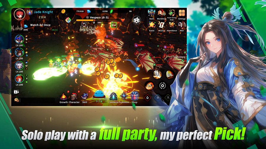 Pixel Heroic Legend เกมมือถือ Idle Party จัดทีมหลากหลายคลาสออกผจญภัย 4 Pixel Heroic Legend Announced
