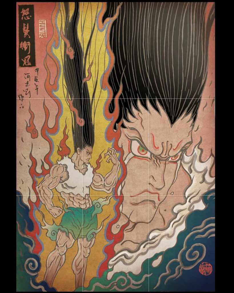 รวมภาพหนังและการ์ตูนมังงะในลายเส้นสไตล์ภาพวาดฝาผนังญี่ปุ่น 2 Japanese Mural-Style Film and Anime Art