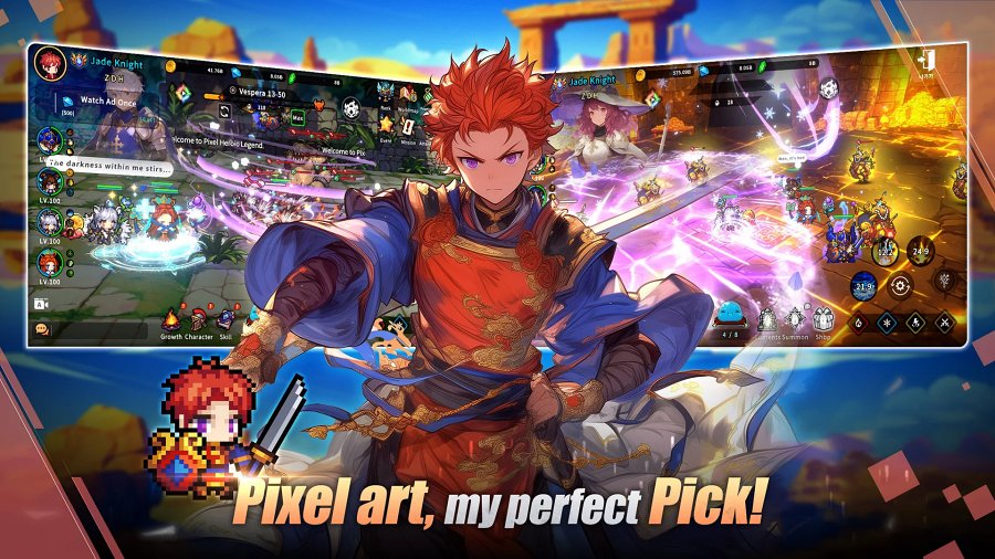 Pixel Heroic Legend เกมมือถือ Idle Party จัดทีมหลากหลายคลาสออกผจญภัย 5 Pixel Heroic Legend Announced