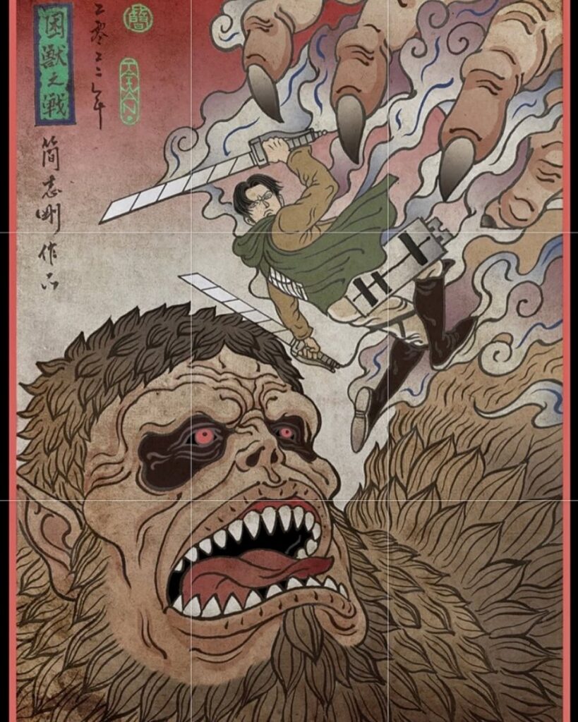 รวมภาพหนังและการ์ตูนมังงะในลายเส้นสไตล์ภาพวาดฝาผนังญี่ปุ่น 3 Japanese Mural-Style Film and Anime Art