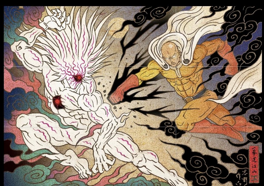รวมภาพหนังและการ์ตูนมังงะในลายเส้นสไตล์ภาพวาดฝาผนังญี่ปุ่น 4 Japanese Mural-Style Film and Anime Art