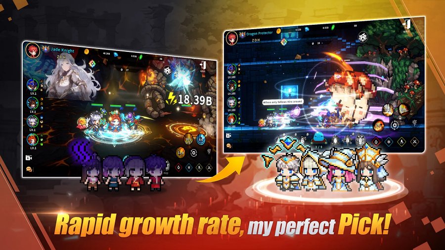 Pixel Heroic Legend เกมมือถือ Idle Party จัดทีมหลากหลายคลาสออกผจญภัย 9 Pixel Heroic Legend Announced