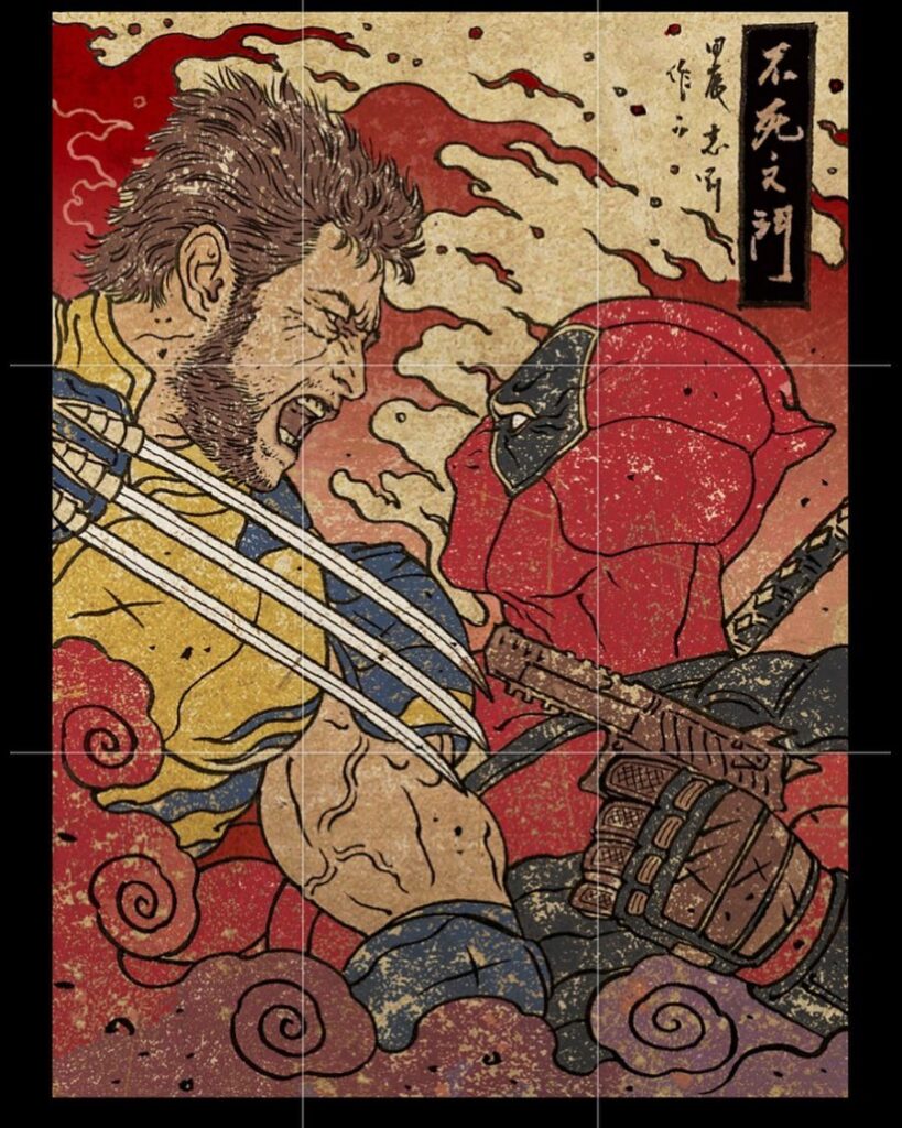 รวมภาพหนังและการ์ตูนมังงะในลายเส้นสไตล์ภาพวาดฝาผนังญี่ปุ่น 7 Japanese Mural-Style Film and Anime Art