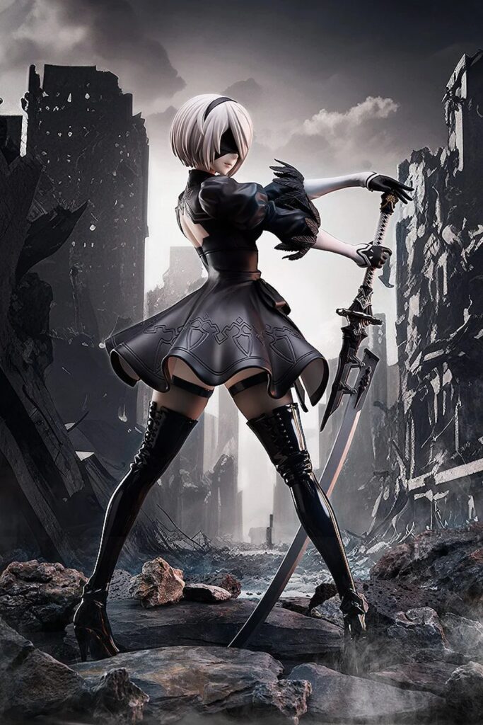 ฟิกเกอร์ 2B จาก NieR: Automata ที่มาพร้อมท่าโพสสุดเท่ 2 2B NieR: Automata Pre Order Open
