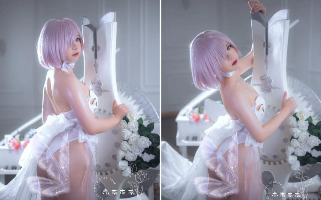 คอสเพลย์ Mashu ในชุดแต่งงานสีขาวสุดแซ่บ