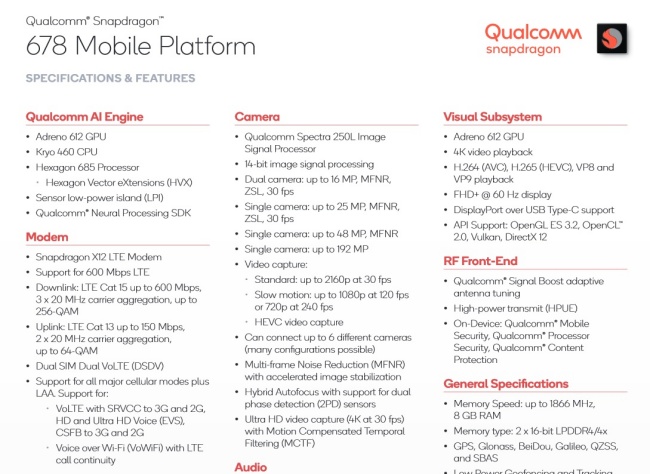 เปิดตัว Snapdragon 678 ชิปเซ็ตรุ่นสานต่อความสำเร็จ 2 เปิดตัว Snapdragon 678 ชิปเซ็ตรุ่นสานต่อความสำเร็จ