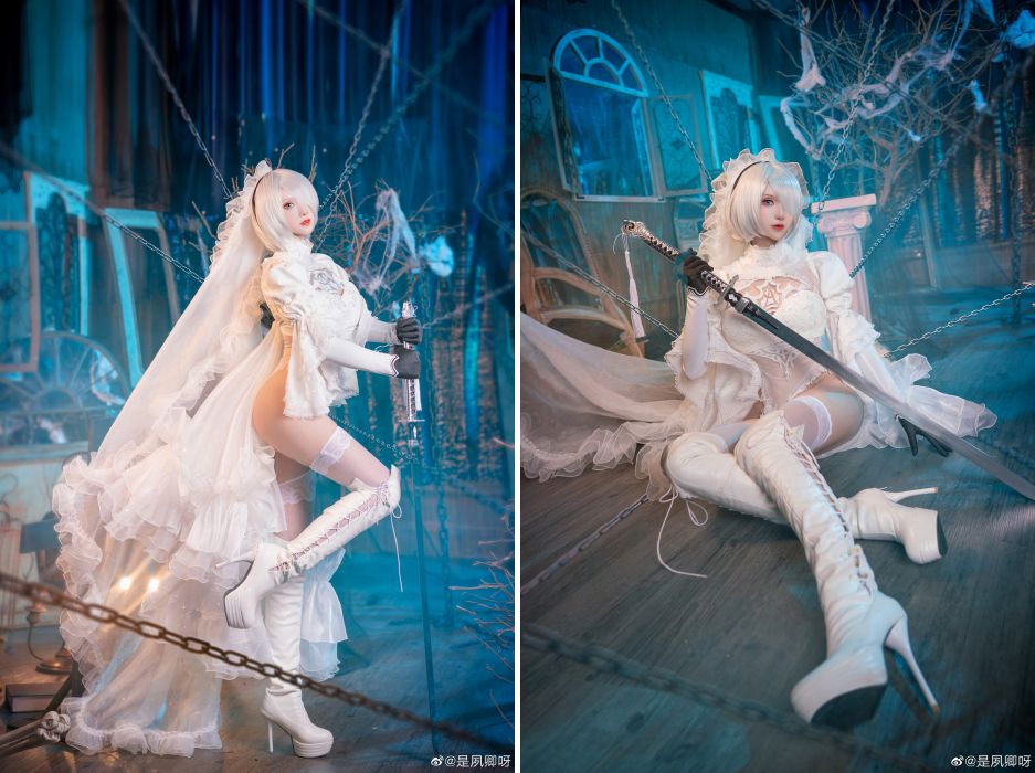 สาวจีนจัดเต็ม 2B ชุดขาวสุดเย้ายวนใจ