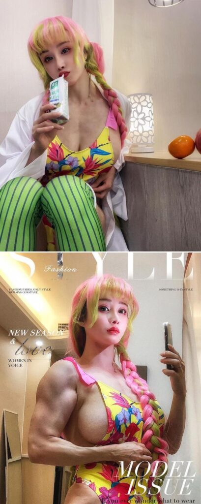 สาวนักกล้ามกลับมาอีกครั้งในลุคของ Mitsuri จากดาบพิฆาตอสูร