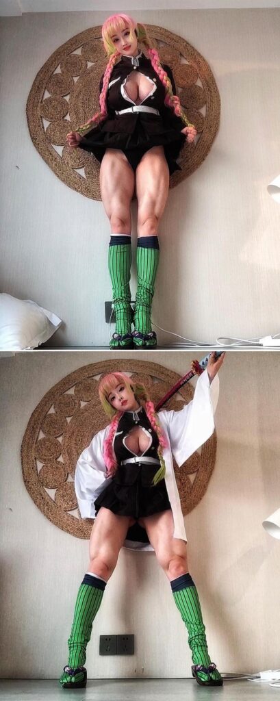 สาวนักกล้ามกลับมาอีกครั้งในลุคของ Mitsuri จากดาบพิฆาตอสูร