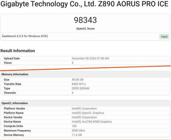 เผยผลทดสอบ Intel Arc Battlemage B580 พร้อมเขย่าตลาดเกมเมอร์ 3 intel-arc-b580-geekbench-leaks