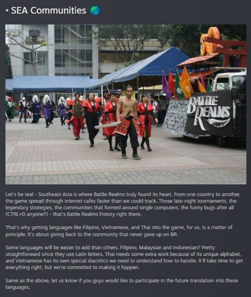 Battle Realms กำลังจะมีซับไตเติ้ลภาษาไทย 2 Thai Subtitles Coming to Battle Realms