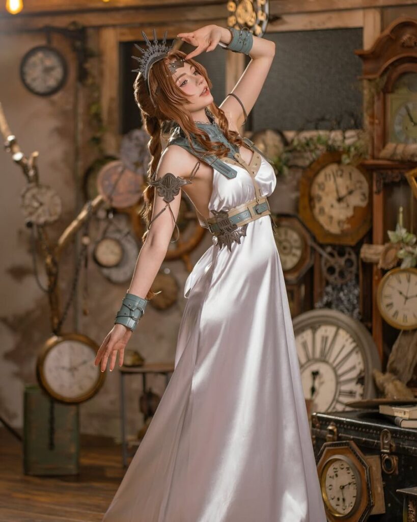 คอสเพลย์ Aerith ในชุด Princess Rosa จาก Final Fantasy VII Rebirth 3 Aerith Final Fantasy VII Rebirth Cosplay by PeachMilky