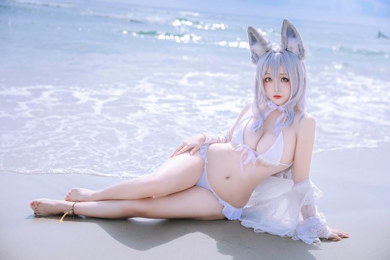 คอสเพลย์ Shinano จาก Azur Lane เวอร์ชั่นขาวแสบตา 4 Shinano Azur Lane Cosplay by rinaijiao