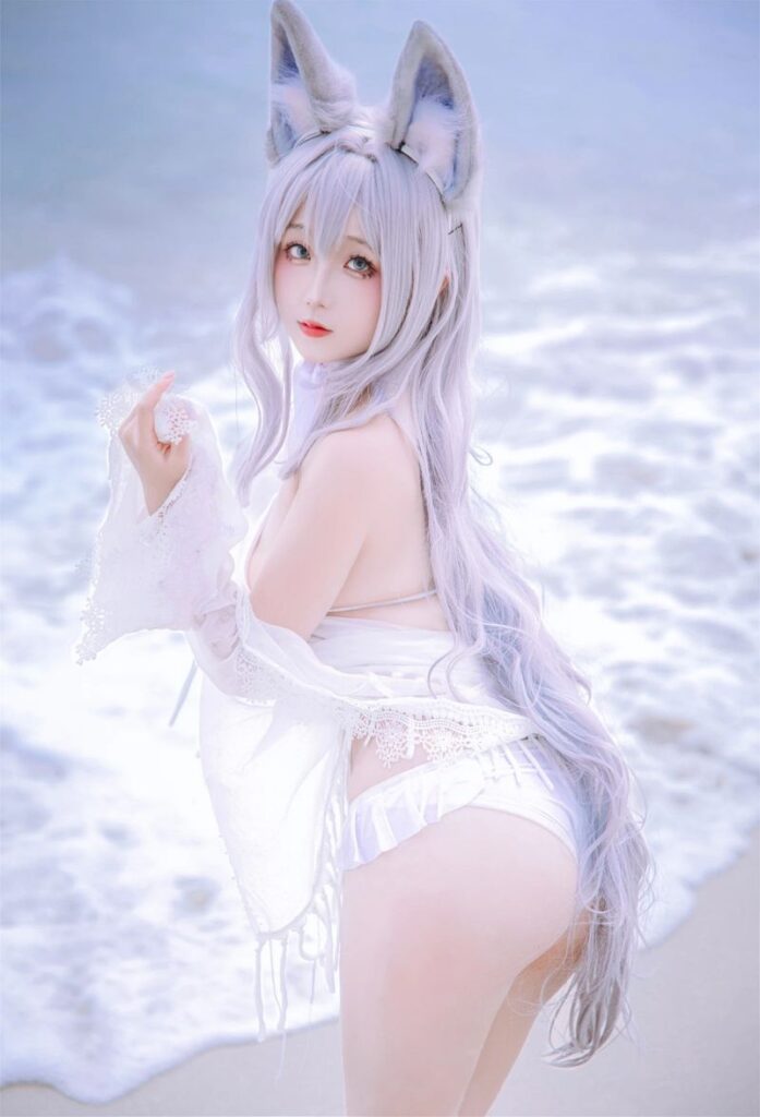 คอสเพลย์ Shinano จาก Azur Lane เวอร์ชั่นขาวแสบตา 5 Shinano Azur Lane Cosplay by rinaijiao