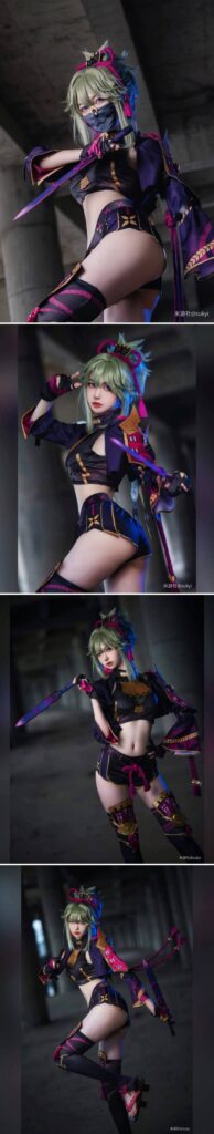 สาวเท่แปลงโฉมเป็น Kuki Shinobu จาก Genshin Impact 2 สาวเท่แปลงโฉมเป็น Kuki Shinobu จาก Genshin Impact