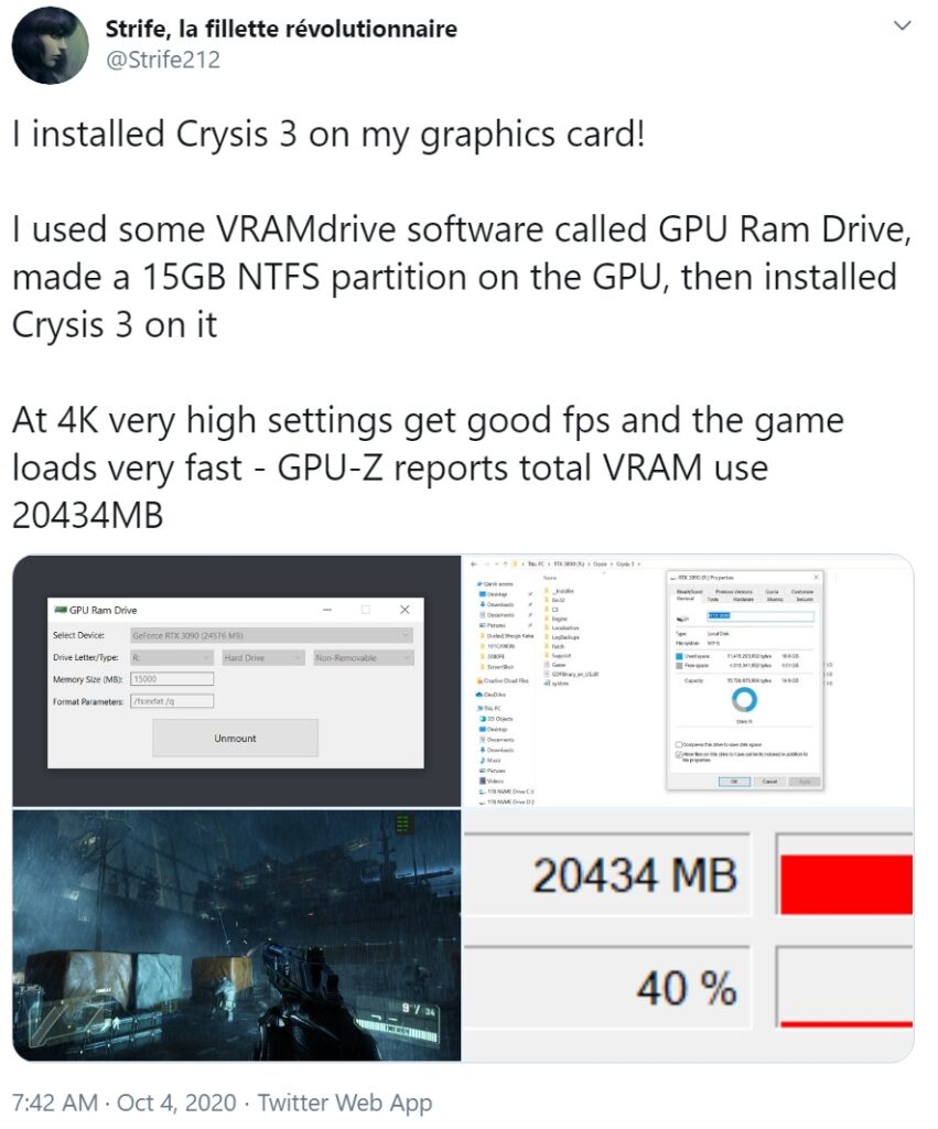 มีคนติดตั้ง Crysis 3 ลงไปบนการ์ดจอ GeForce RTX 3090