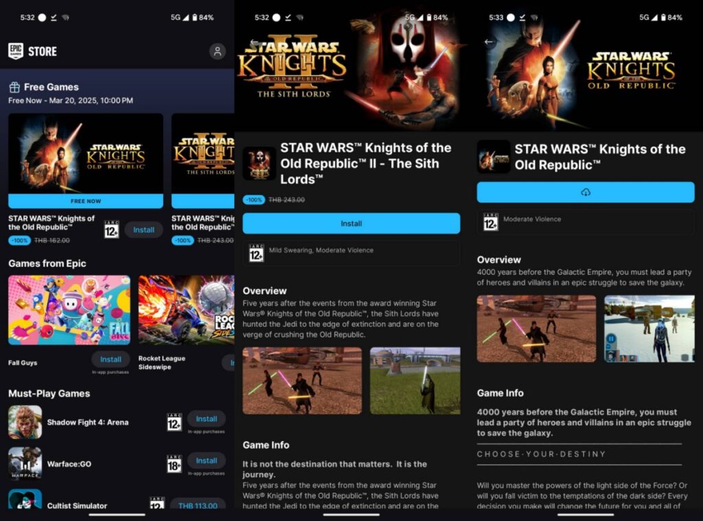 วิธีดาวน์โหลดเกมบน Epic Games Store Mobile

Epic Games Mobile ประกาศแจก Star Wars: KOTOR I & II ฟรี