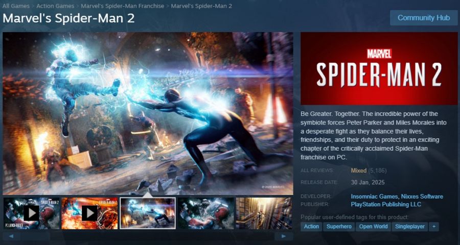 Spider-Man 2 PC Sales Disappoint