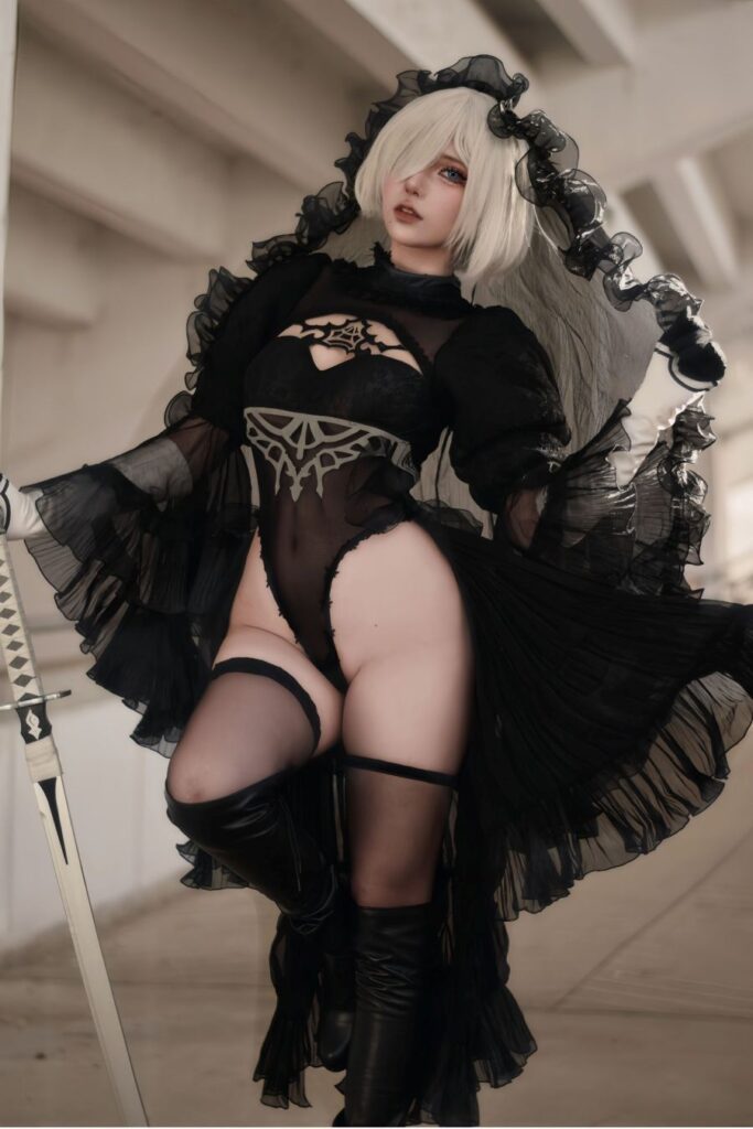 คอสเพลย์ 2B จาก NieR: Automata สุดแซ่บฝีมือคุณอาริ 3 2B NieR: Automata Cosplay by Ahri
