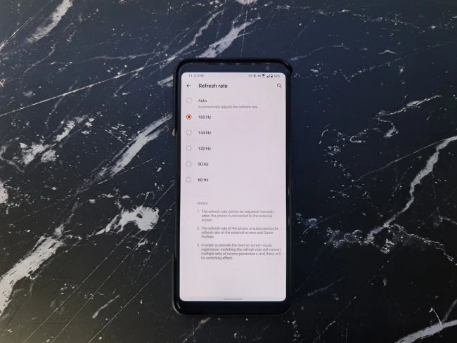 ROG Phone 3 มีโหมด 160Hz แต่ยังไม่เปิดให้ใช้งาน 2 ROG Phone 3 มีโหมด 160Hz แต่ยังไม่เปิดให้ใช้งาน