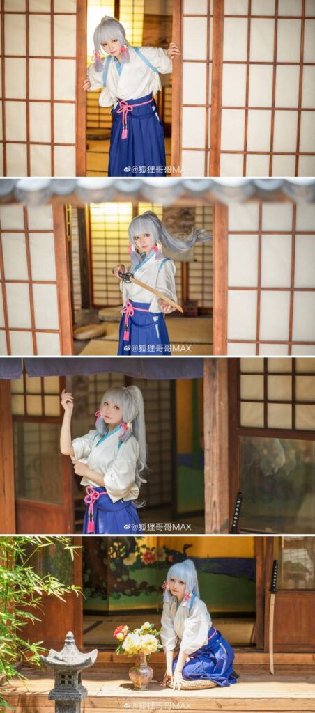 คอสเพลย์ Ayaka ในชุดฝึกฝนดาบ Keikogi 5 คอสเพลย์ Ayaka ในชุดฝึกฝนดาบ Keikogi