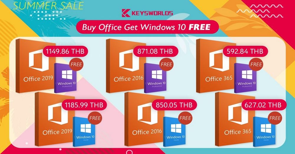 ห้ามพลาด! ลดแรงกับโปรโมชั่น Summer Sale ซื้อ Microsoft Office แถมฟรี Windows 10 ของแท้ 1 ห้ามพลาด! ลดแรงกับโปรโมชั่น Summer Sale ซื้อ Microsoft Office แถมฟรี Windows 10 ของแท้