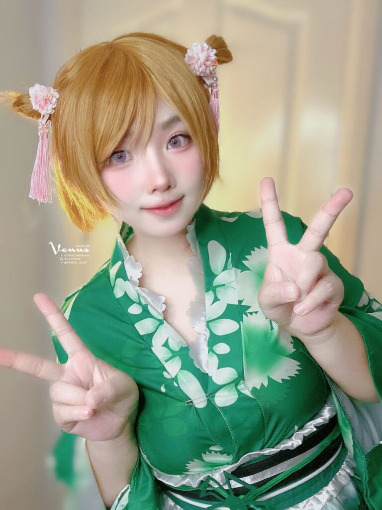 วีนัสแปลงโฉมเป็น Hanayo จาก Love Live! สวยสดใสสไตล์ไอดอล 3 Hanayo Love Live! Cosplay by Venus