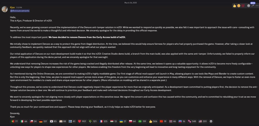 inZOI ประกาศถอด Denuvo ออกจากเกมช่วง Early Access 2 inZOI Revokes Denuvo