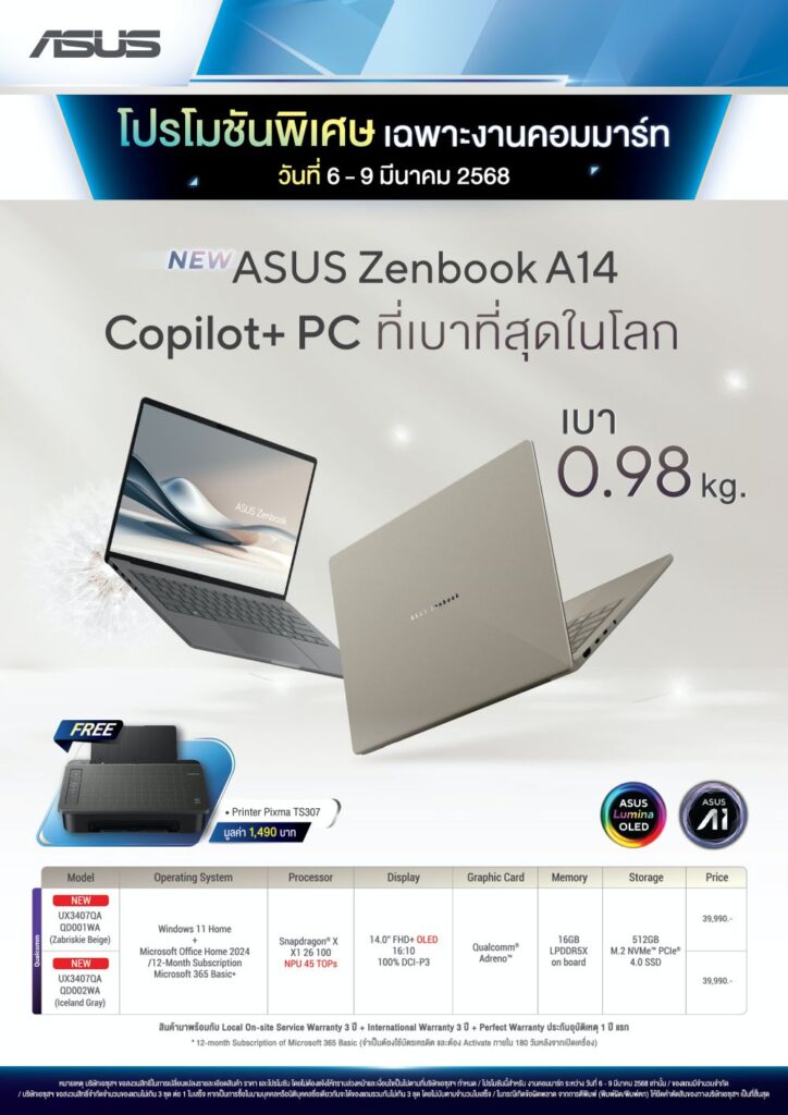ASUS และ ROG จัดใหญ่ จัดเต็มโปรโมชัน ในงาน “COMMART UNLOCK” เสิร์ฟโปรสับ