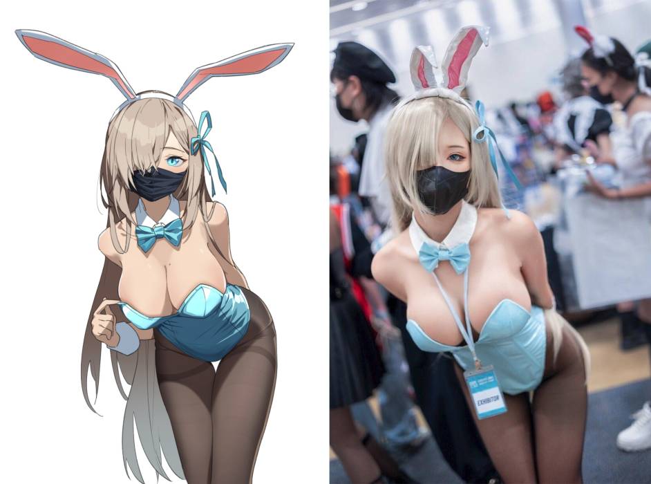 แฟนอาร์ต Asuna ในชุด Bunny Girl ที่ได้ต้นแบบจากคอสเพลเยอร์ไทย
