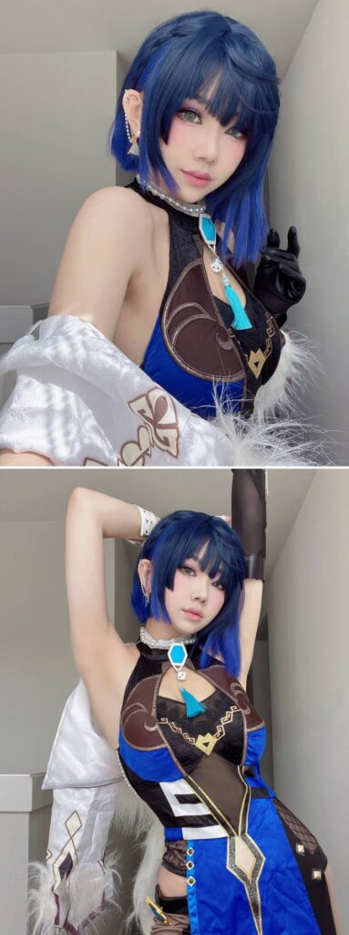สาวหน้าสวยแปลงโฉมเป็น Yelan โชว์วงแขนขาวเนียนตา 2 สาวหน้าสวยแปลงโฉมเป็น Yelan โชว์วงแขนขาวเนียนตา