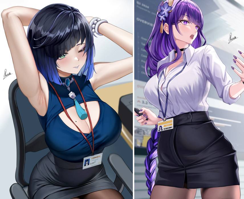 เมื่อเหล่าสาว ๆ จาก Genshin Impact มาทำงานในออฟฟิศ 2 เมื่อเหล่าสาว ๆ จาก Genshin Impact มาทำงานในออฟฟิศ