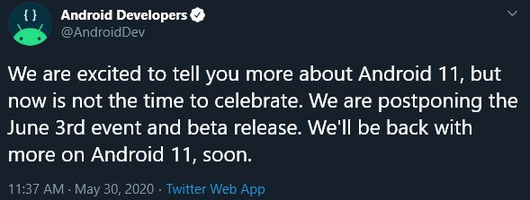 Google เลื่อนการจัดงานเปิดตัว Android 11 Beta ออกไป