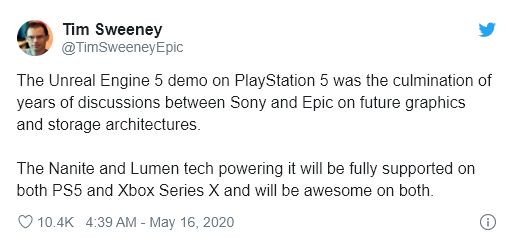 CEO ยืนยัน Unreal Engine 5 จะรองรับการพัฒนาเกมสำหรับ Xbox Series X ด้วย 2 CEO ยืนยัน Unreal Engine 5 จะรองรับการพัฒนาเกมสำหรับ Xbox Series X ด้วย