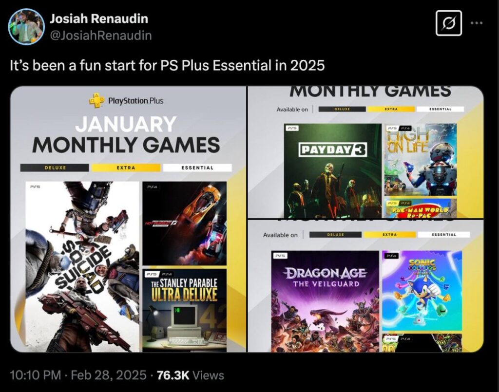 ผู้ใช้ PS Plus แบ่งปันความเห็นหลังจากช่วงสามเดือนแรกแจกเกมดราม่ารัวๆ