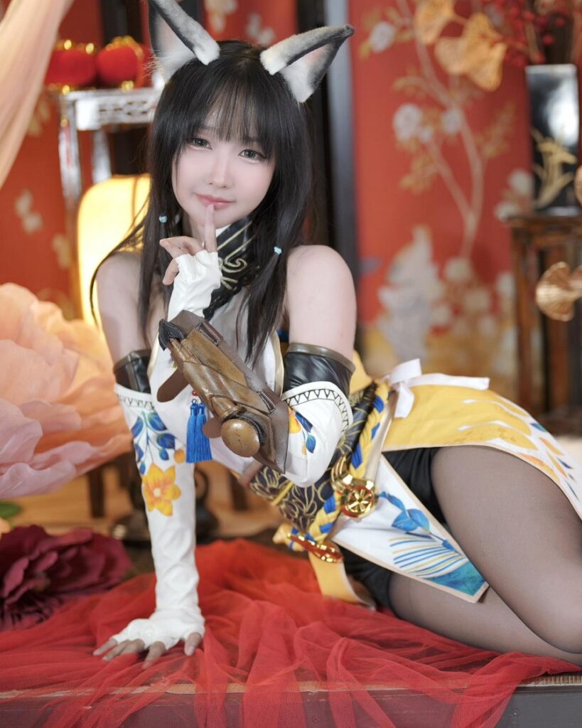 คอสเพลย์ Kurumi จาก Naraka: Bladepoint ถ่ายทอดเสน่ห์น่ารักสดใสในสไตล์มินตัน 3 Kurumi Naraka Cosplay by Mintan