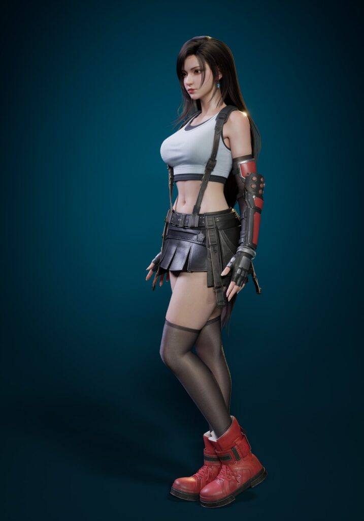 แฟนอาร์ต Tifa จาก Final Fantasy VII ในลุคสุดเท่ 4 Tifa Final Fantasy VII Fanart