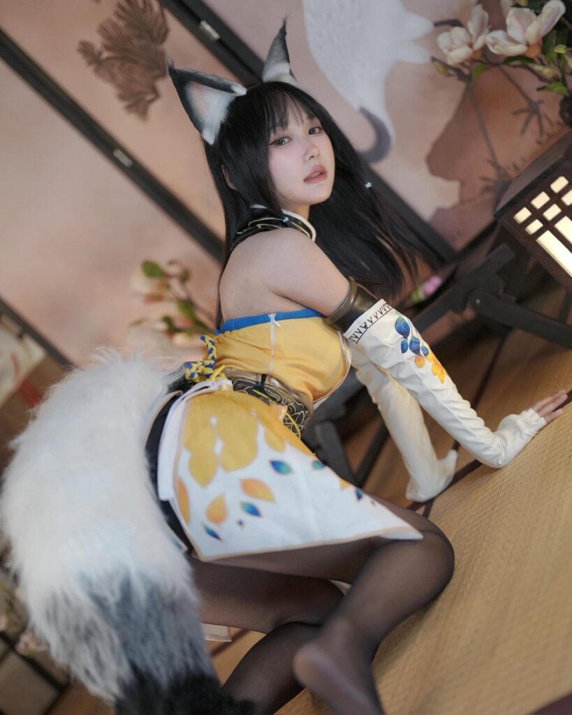 คอสเพลย์ Kurumi จาก Naraka: Bladepoint ถ่ายทอดเสน่ห์น่ารักสดใสในสไตล์มินตัน 4 Kurumi Naraka Cosplay by Mintan