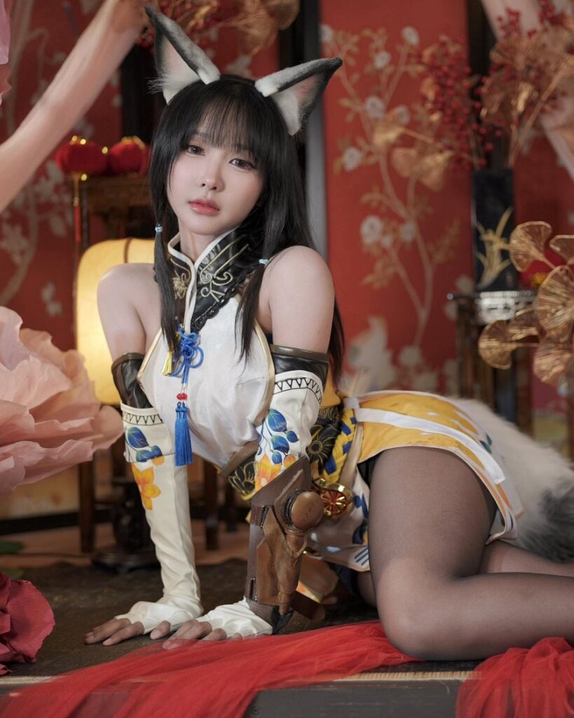 คอสเพลย์ Kurumi จาก Naraka: Bladepoint ถ่ายทอดเสน่ห์น่ารักสดใสในสไตล์มินตัน 6 Kurumi Naraka Cosplay by Mintan