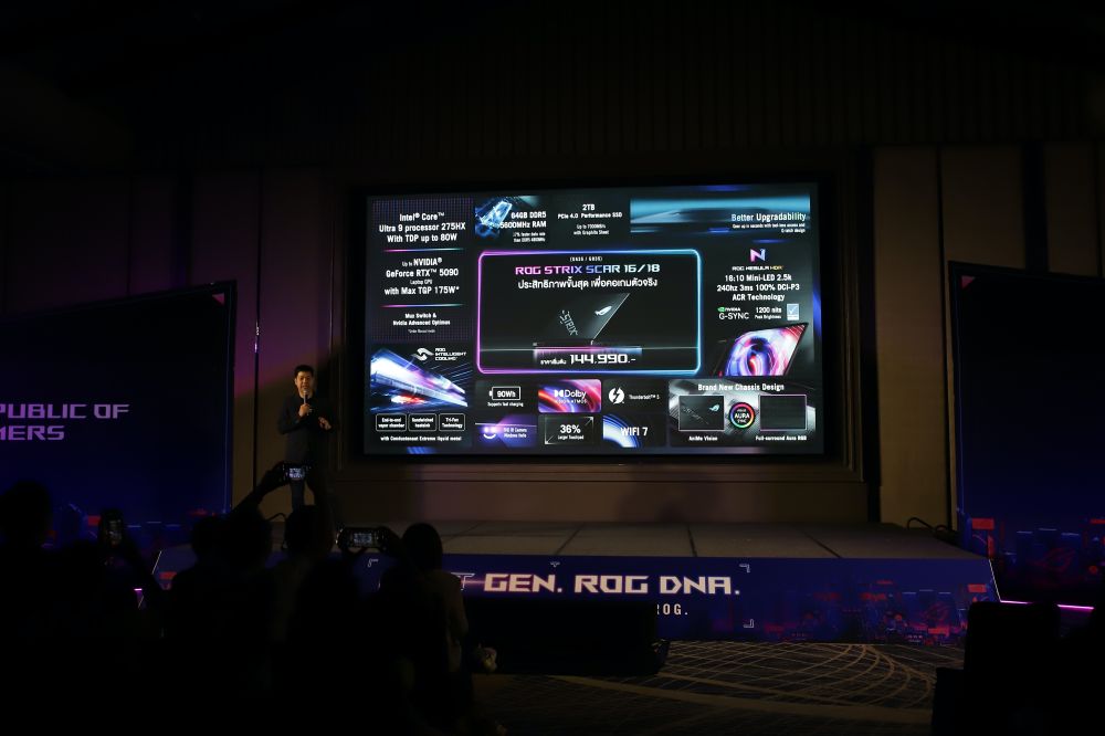 ROG เปิดตัวไลน์อัปเกมมิ่งโน้ตบุ๊กรุ่นใหม่ล่าสุดของปี 2025 ในงาน ‘NEXT GEN. ROG DNA’