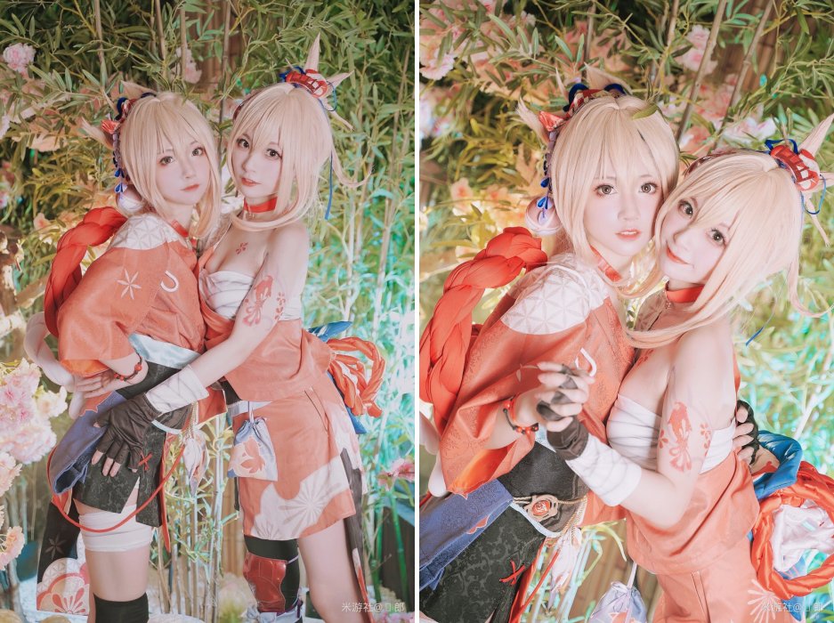 มาดูคอสเพลย์ Yoimiya จาก Genshin Impact ที่น่ารักแบบแพ็คคู่ 2 มาดูคอสเพลย์ Yoimiya จาก Genshin Impact ที่น่ารักแบบแพ็คคู่