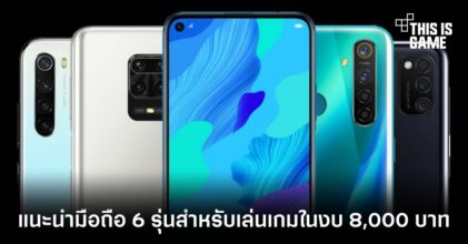 แนะนำมือถือ 6 รุ่นสำหรับเล่นเกมในงบ 8,000 บาท