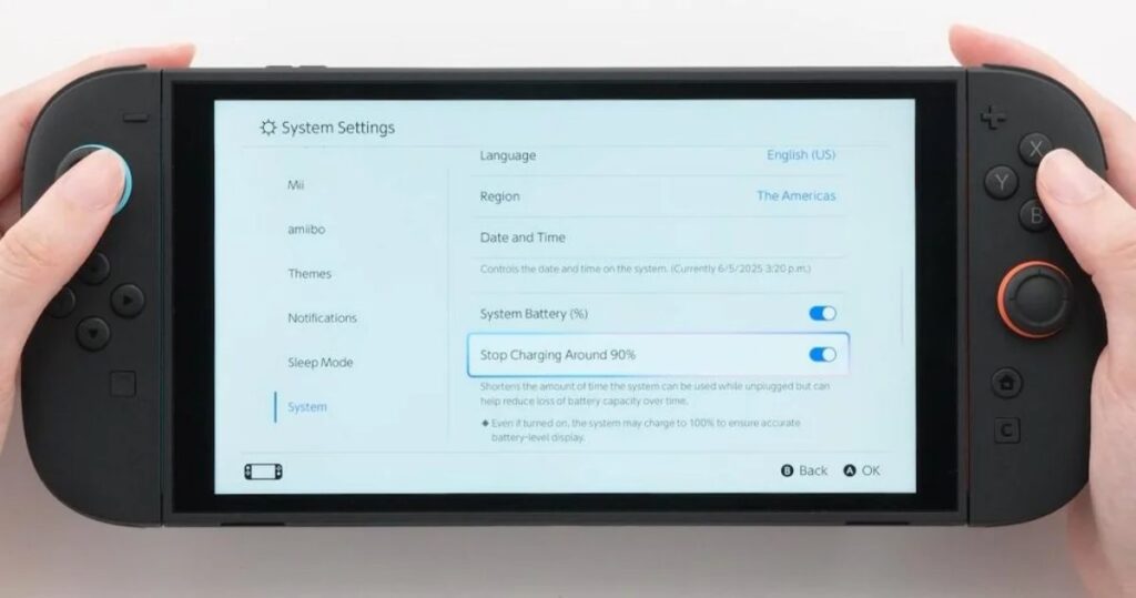 Nintendo Switch 2 จะมีโหมดการชาร์จแบตแบบประหยัดพลังงานด้วย 2 Nintendo Switch 2 จะมีโหมดการชาร์จแบตแบบประหยัดพลังงานด้วย