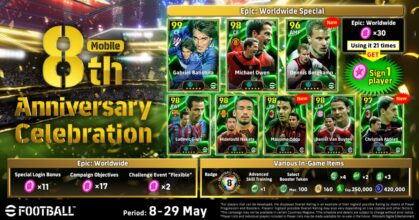 KONAMI ฉลองครบรอบ 8 ปี eFootball™ Mobile ด้วยแคมเปญพิเศษภายในเกม