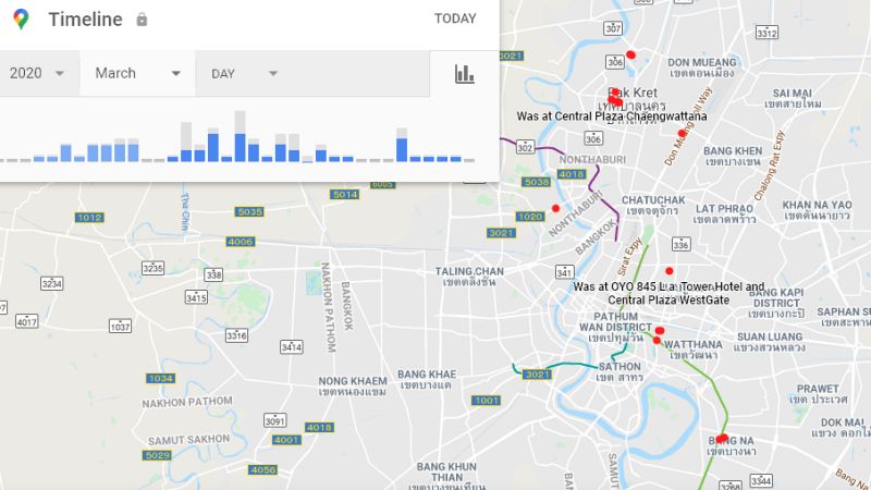 วิธีตรวจสอบประวัติตำแหน่งย้อนหลัง 14 วันบน Google Maps