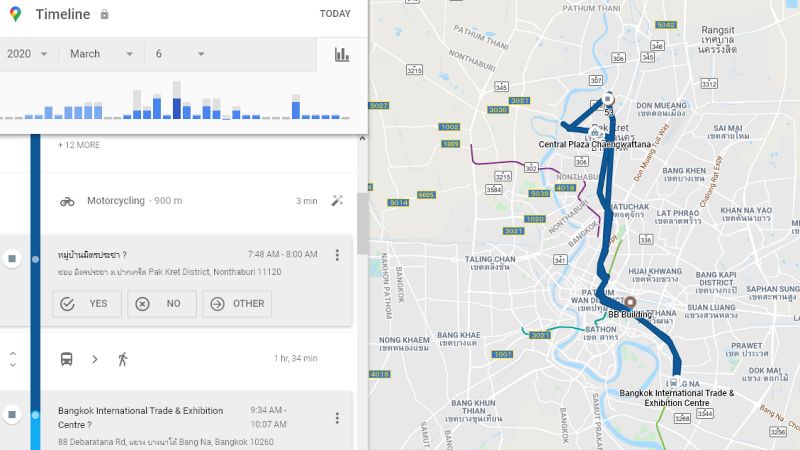 วิธีตรวจสอบประวัติตำแหน่งย้อนหลัง 14 วันบน Google Maps